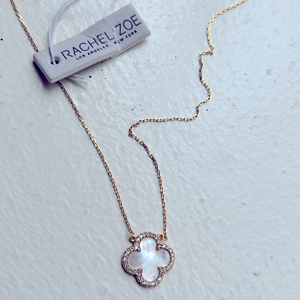 VAC inspired - Rachel Zoe 14Kt 925 Sterling CZ Gold Tone necklace.new